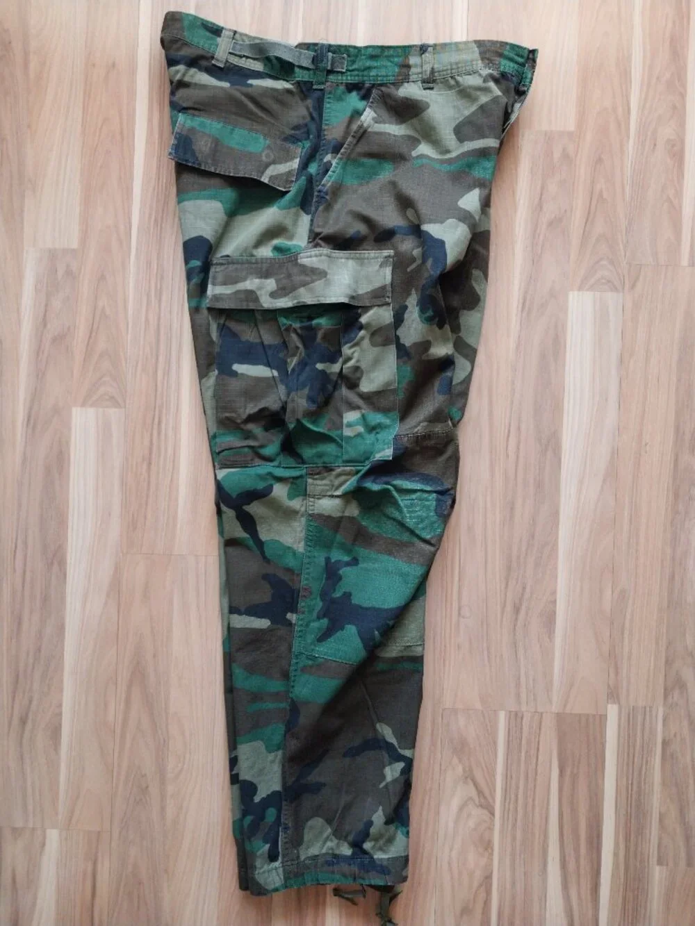 US Military Woodland Camouflage BDU Trousers Hot Weather Ripstop Sz Medium Short
